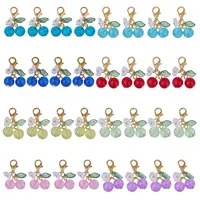 32Pcs 8 Colors Cherry Acrylic & Glass Pendant Decoration