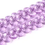 Baking Paint Transparent Glass Beads Strands