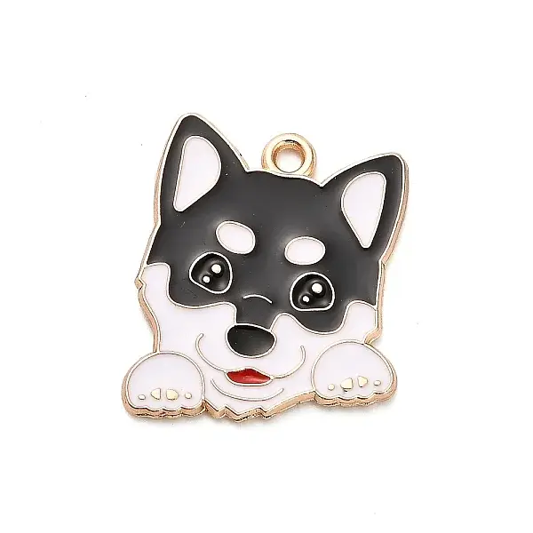 Animal Puppy Alloy Enamel Pendants