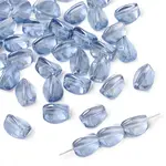 10Pcs Electroplate Transparent Glass Beads