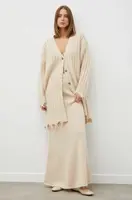 Vlněná sukně Herskind béžová barva, maxi