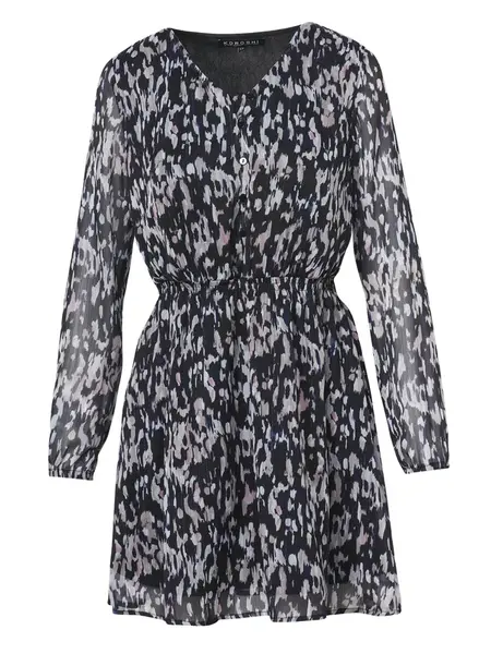 KOROSHI Šaty  sivá / čierna