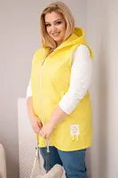 Dámska plus size vesta s kapucňou