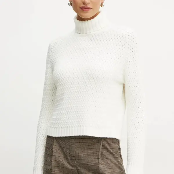 Svetr Morgan MCOURTA dámský, béžová barva, s golfem, MCOURTA