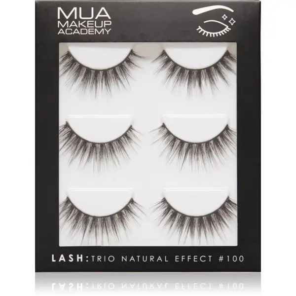 MUA Makeup Academy Lashes Natural Effect umelé mihalnice #100 3 pár