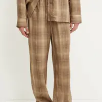 Pyžamové kalhoty CDLP pánské, hnědá barva, MHO011052201