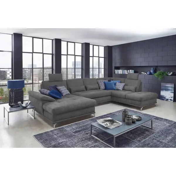 Sit & More SEDACÍ SOUPRAVA, textil, šedá