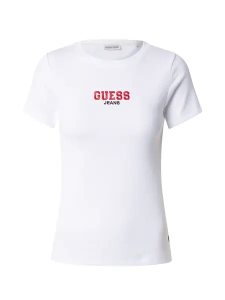 GUESS JEANS Tričko  červená / čierna / biela