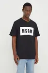 Bavlněné tričko MSGM černá barva, s potiskem, 2000MM520.200002