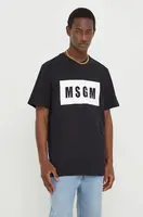 Bavlněné tričko MSGM černá barva, s potiskem, 2000MM520.200002