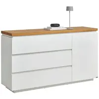 Novel ŠIROKÁ KOMODA, dub, bílá, barvy dubu, 145/82/42 cm