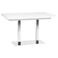 MID.YOU JÍDELNÍ STŮL, bílá, barvy nerez oceli, 120-200/80/74 cm
