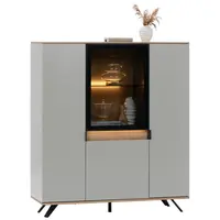 Dieter Knoll VYSOKÁ KOMODA, šedá, barvy dubu, 130,5/134,6/42 cm