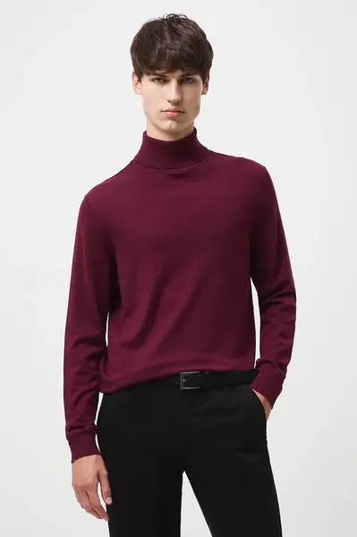 Svetr Medicine pánský, vínová barva, s golfem