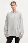 Bavlněná mikina adidas Originals Essential dámská, šedá barva, s kapucí, s aplikací, IY9616