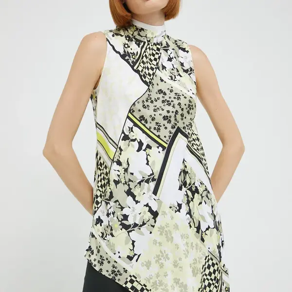 Halenka HUGO dámská, zelená barva, vzorovaná