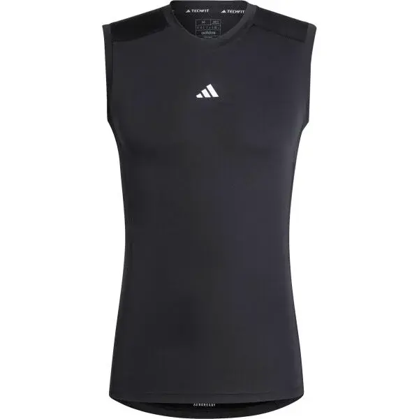 adidas TECH FIT C SL TEE Pánske športové tričko, čierna, veľkosť XXL