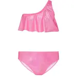 AQUOS CALMA Dívčí dvoudílné plavky na jedno rameno, růžová, velikost 128-134