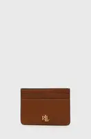 Kožené pouzdro na karty Lauren Ralph Lauren hnědá barva, 432876732002