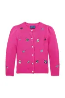 Dětský vlněný kardigan Polo Ralph Lauren růžová barva, 312950809001