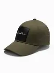Ombre Men's baseball cap with visor and large patch - khaki