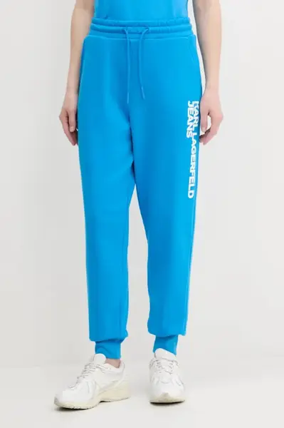 Tepláky Karl Lagerfeld Jeans modrá barva, s potiskem, A1W10058