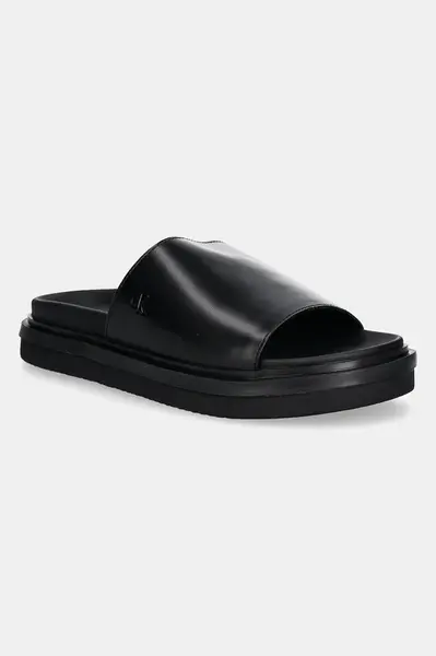 Pantofle Calvin Klein Jeans FLAT MOLDED SANDAL SLIDE dámské, černá barva, YW0YW01710