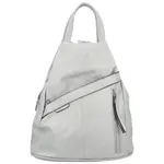 Trendy dámský koženkový batoh Beata, světle šedý