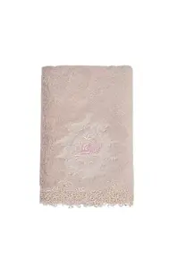 Ručník DESTAN s krajkou 50x100 cm Pudrová