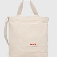Bavlněná taška Levi's béžová barva