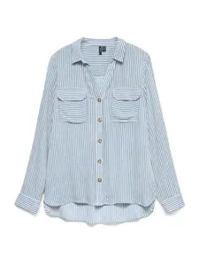 VERO MODA Blúzka 'VMBumpy'  kráľovská modrá / biela