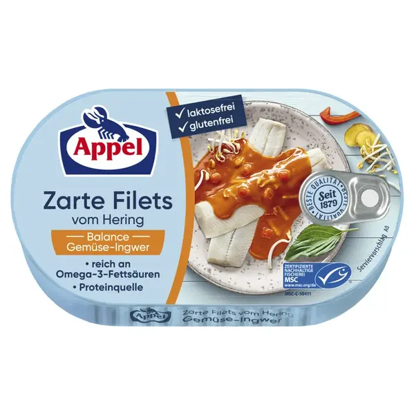 APPEL Filety ze sleďů ve sladko-kyselé zeleninové omáčce se zázvorem 200 g