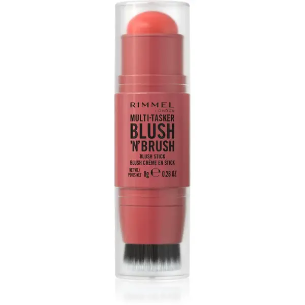 Rimmel Multi-Tasker Blush'N'brush lícenka v tyčinke so štetcom odtieň 250 Coral Dust 8 g