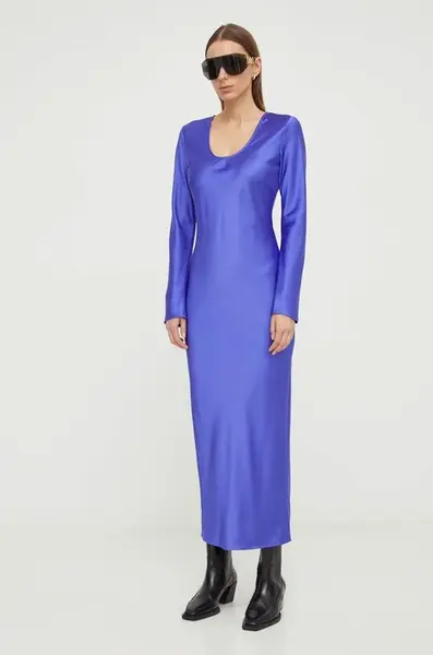 Šaty Samsoe Samsoe ALINA fialová barva, maxi, F23400099
