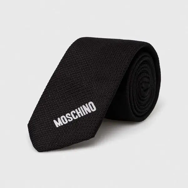 Hedvábná kravata Moschino černá barva, M5662 55058