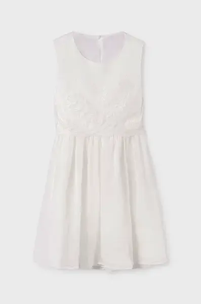 Dívčí šaty Mayoral béžová barva, mini