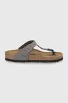 Žabky Birkenstock Gizeh dámské, šedá barva, na plochém podpatku, 43393