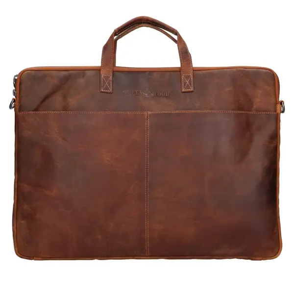 Pánská kožená taška na notebook Greenwood Malony - světle hnědá