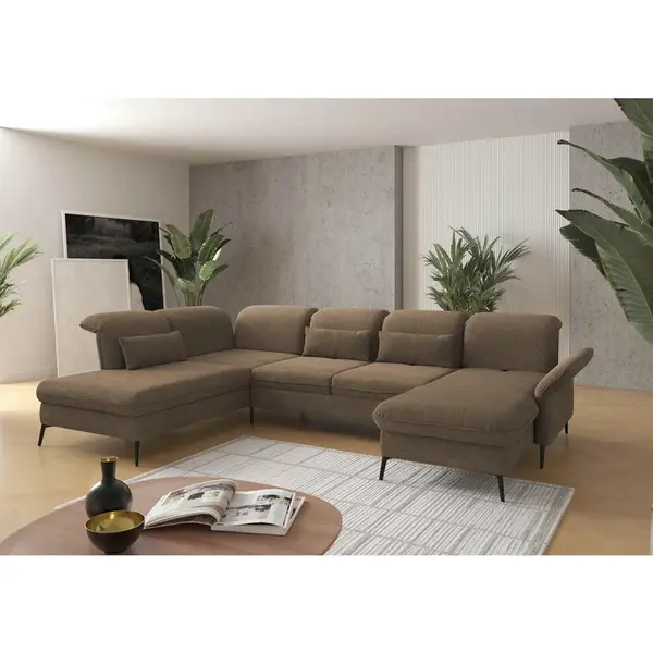 Sit & More SEDACÍ SOUPRAVA, textil, světle hnědá