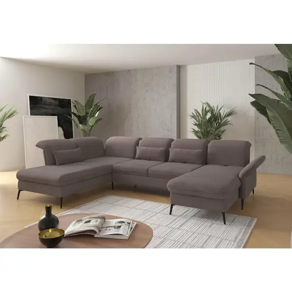 Sit & More SEDACÍ SOUPRAVA, textil, šedohnědá