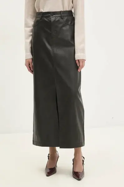 Sukně Answear.LAB hnědá barva, maxi, pouzdrová