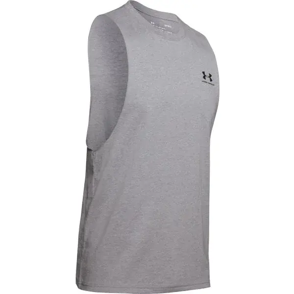Under Armour LEFT CHEST CUT OFF Pánské tílko, šedá, velikost L