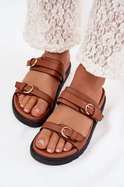 Dámské platformové sandály s přezkami Camel Rirea