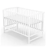 Postieľka pre bábätko ANNA 120x60cm so spúšťacím bokom - biela