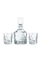 Karafa na whisky se sklenicemi Nachtmann Sculpture Whisky 750 ml / 365 ml 3-pack průhledná barva