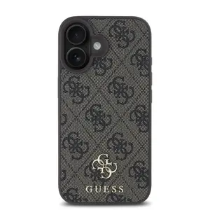 Zadní kryt Guess PU 4G Small Metal Logo MagSafe pro Apple iPhone 16 Plus, hnědá
