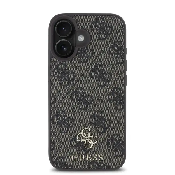 Zadní kryt Guess PU 4G Small Metal Logo MagSafe pro Apple iPhone 16 Plus, hnědá