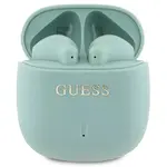 Bezdrátová sluchátka do uší Guess Printed Classic Logo zelená barva