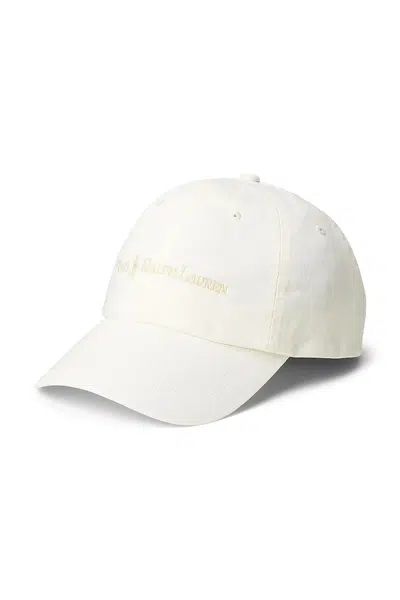 Bavlněná baseballová čepice Polo Ralph Lauren bílá barva, 211967360