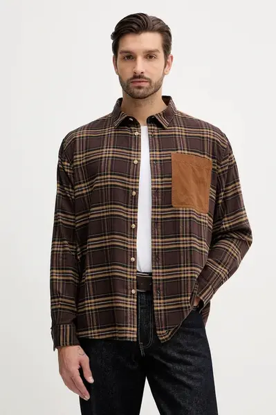 Bavlněná košile Barbour Wolfwood OS Checked Shirt